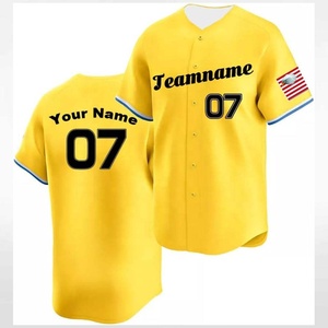 Maillot de baseball personnalisé avec logo par sublimation, 100% polyester, maillot de softball vierge, t-shirts de baseball à boutons - Product Image 3