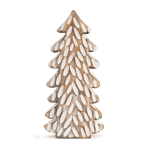 Mini sapin de Noël écologique, ornements en bois gravés, décorations de bureau et de maison - Product Image 5