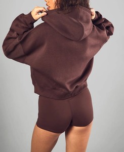 Hoodies zippés pour femmes au design premium, manches longues, épaules tombantes, personnalisables, pour le sport et le streetwear hivernal, à prix bas - Product Image 2