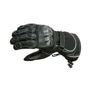 Guantes de Motocicleta de Cuero, Térmicos para Invierno, Deportivos, para Ciclismo, Largos hasta la Muñeca, Sin Forro, Negros, Lisos, Ecológicos, con Pantalla Táctil - Product Image 5