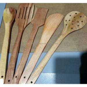 CraftCore 3-Piece Sustainable <b>Wooden</b> <b>Cooking</b> <b>Spoon</b> Set | Handmade Mango Acacia Wood Kitchen Utensils Flat Curved Edges - Product Image 3