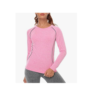 Women's Long Sleeve Crew Neck <b>Raglan</b> T-Shirt Solid Color Slim Fit Knitted Quick Dry Sporty <b>Top</b> All Seasons Gym T-shirt - Product Image 3
