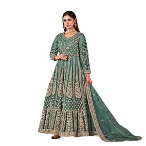 ชุดเลเฮนกา โจลี/ซัลวาร์ คามีซ งานปักแบบดั้งเดิมสำหรับงานหนักและงานปักลายละเอียด สำหรับสุภาพสตรี สวมใส่ในงานปาร์ตี้ แห้งเร็ว ทรงหลวม - Product Image 1