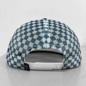 Wholesale Custom Checkered Snapback Embroidered Leather Patch Trucker Cap Structured 5 Panel Adjustable <b>Flat</b> Bill Mesh <b>Hat</b> - Product Image 5