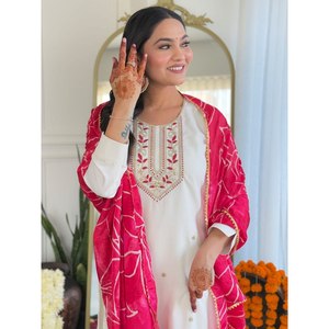 Hermoso conjunto de traje de fiesta para mujer con parte superior inferior Dupatta - Product Image 3