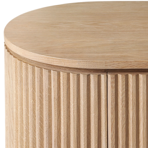 Aparador Minimalista de Lujo, Madera de Teca Sólida, Puerta Acanalada, Diseño Curvo, Acabado en Madera Natural, Ecológico, Gabinete Buffet Premium - Product Image 5