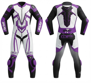 Traje de Carreras Personalizado para Hombre en Cuero Vacuno/Canguro, Mono de Una Pieza con Armadura de Nivel 2 CE, Hecho a Medida, Protección OEM - Product Image 1