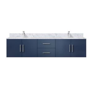 Blu navy 80 pollici. L X 22 Pollici Mobile Bagno Doppio con Top in Marmo di Carrara e Set Rubinetteria per Bagni Piccoli - Product Image 1