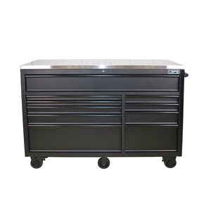 Gabinete de almacenamiento de herramientas de acero con recubrimiento en polvo de 61 pulgadas y 10 cajones al por mayor con ruedas para taller mecánico OEM personalizable - Product Image 2