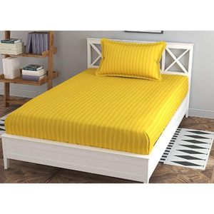Juego de Sábanas de Algodón Suave a Rayas de 300 Hilos, 60x90 Pulgadas, 4 Piezas, Disponible en Tamaños King, Twin y Queen, para Hotel y Hogar - Product Image 1