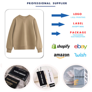 Oversized Crew Neck Sweatshirt Solid Color Knitted <b>Pullover</b> Unisex Casual Autumn Wear Regular Length - Product Image 4