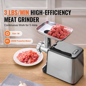 Hachoir à viande électrique en acier inoxydable, capacité 3 lb/min, avec kit Kubbe, lame pour saucisses et plaque de broyage, pour hacher et trancher la viande - Product Image 6