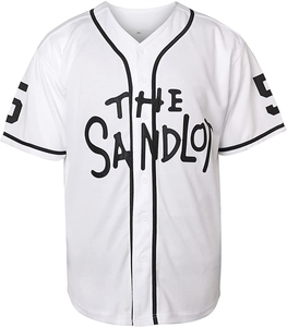 Maillots de baseball pour hommes personnalisés en maille 100% polyester, entièrement boutonnés, à manches courtes, avec broderie - Product Image 1