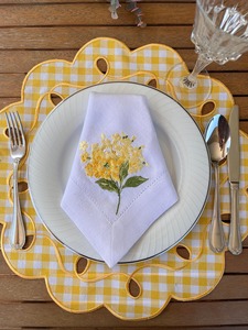Serviettes de table Nature4u à points festonnés, blanches, pour la restauration fine, brodées à la main, monogrammées, style japonais, couleur personnalisée, avion - Product Image 4