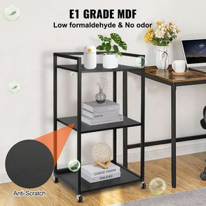 CARB certificata nero 3 livelli ruote di supporto per stampante regolabili in altezza per l'organizzazione Smart Storage di Home Office per stampante - Product Image 3