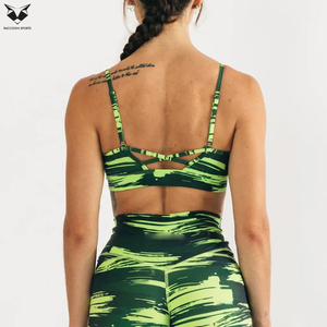 Sublimation Print Yoga Wear Custom Fitness Workout Gym Bra Women Backless Crop Fitness Breathable Solid Sports Bras - Product Image 2