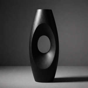 Luxury Geometric Hollow <b>Matte</b> Black Metal Flower Vase Elegant Handcrafted Modern Home Decor <b>Table</b> Centerpiece Single Unit - Product Image 3