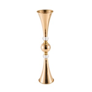 Hot Selling Art Deco Metal Floor <b>Vase</b> <b>Set</b> With Balls Design Handmade Gold Metal Centerpiece Wedding Decor - Product Image 2