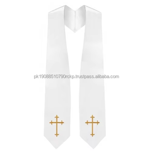 Estola de Iglesia Moderna Bordada Personalizada para Adultos Unisex, 100% Poliéster, para Clérigos y Coro - Product Image 1