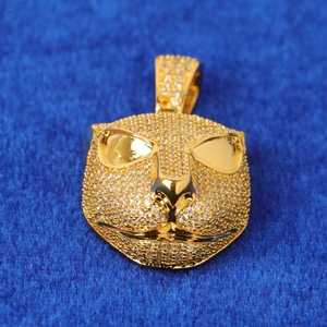 Pendentif tête de panthère en diamant de laboratoire, serti micro-pavé, collier style hip-hop, pendentif bling-bling pour homme - Product Image 4