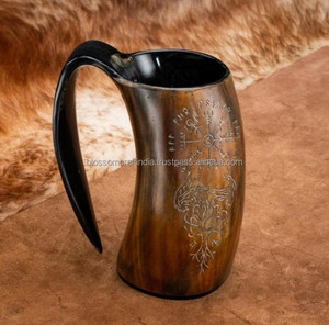 Buffalo Horn <b>Mug</b> Premium Quality Handcrafted Natural Polished Durable Unique Tableware for Kitchen Dining Use - Product Image 3