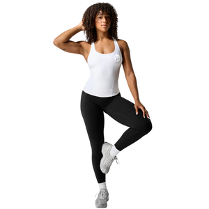 Womens Racerback Lite Tank <b>White</b> Lightweight Stretch Fit Yoga Gym Training Performance Activewear <b>Top</b> - Product Image 3