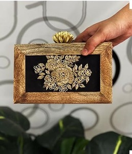 Bolso de Mano de Madera Natural, Precio al por Mayor, Hecho a Mano, Diseño para Mujer, para Fiestas, Bodas y Eventos Festivos - Product Image 1