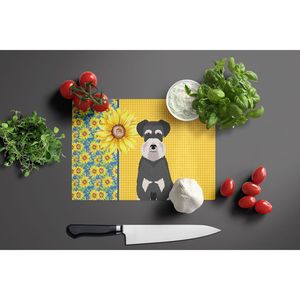 Tabla de cortar de vidrio templado decorativa de girasoles de verano, tabla de servir de cocina de gran tamaño para servir cortar para Schnauzer - Product Image 3