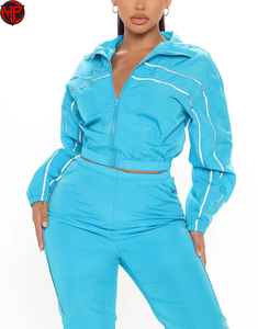 Ensemble jogging coupe-vent 2 pièces Hexaplus Industries pour femme, bleu, polyester/nylon, vêtements de sport d'été, séchage rapide, respirant, grande taille - Product Image 5