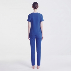 Ensemble de blouses bleues pour femmes, haut à col en V et pantalon, uniforme d'hôpital, vêtements de travail médicaux pour infirmières - Product Image 2