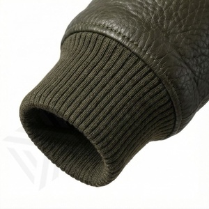 Elegantes Chaquetas de Cuero PU Suave Estampadas en Azul Marino para Hombre, Totalmente Personalizadas, 100% Piel de Oveja Original, Cierre Frontal con Cremallera - Product Image 6