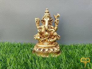 Estatua Grande de Latón del Señor |   Artesanía Metálica Moderna Hecha a Mano, Figura Artística Duradera del Dios Hindú de la Fortuna, Decoración para el Hogar o Templo - Product Image 5