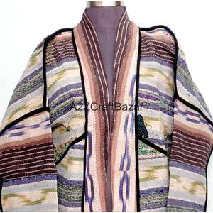 Chaqueta Acolchada Reversible Vintage Hecha a Mano para Mujer, 100% Algodón, con Estampado Floral, Suave y de Secado Rápido para Primavera, Invierno y Otoño - Product Image 3