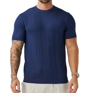 Vente en gros 100% coton T-shirt de sport pour hommes logo personnalisé nouveau modèle pull-over simple tricots personnalisés - Product Image 5