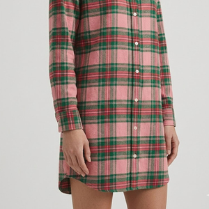 Camisa de Franela a Cuadros para Mujer, Vestido Camisero de Manga Larga con Botones, Camisas de Franela Casuales de Invierno, Camisa de Franela Holgada para Dormir, Camisa de Franela para Dama - Product Image 5