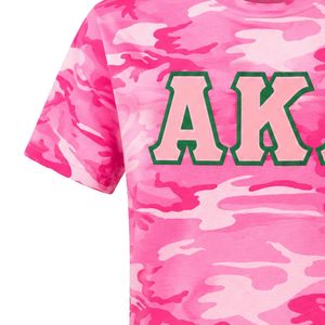 Camiseta AKA Pink Tie-Dye para mujer, camiseta de manga corta con cuello redondo de algodón suave, camiseta de hermandad rosa y verde con estampado de letras personalizado - Product Image 5