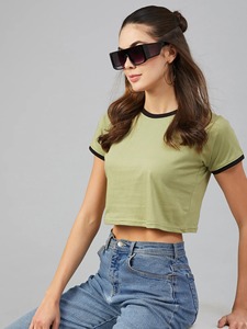 T-shirt court vintage pour femme, manches courtes, col rond, décontracté, en coton, coupe ample, streetwear, haut d'été quotidien - Product Image 4