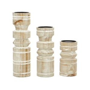 Wooden Candle Holder For Home Interior Decoration Stylish Handmade Carved Wood <b>Table</b> Decor Item - Product Image 1
