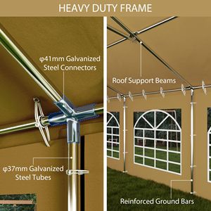 "40FT X 20FT Party <b>Tent</b> with Removable Sidewalls & 12 Windows Brown Outdoor <b>Canopy</b> for Wedding Events & BBQs" - Product Image 4