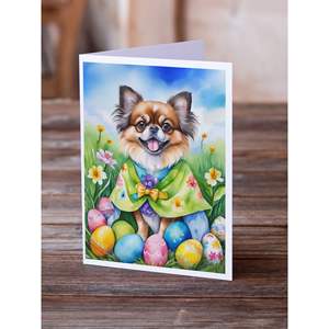 Épagneul tibétain lunatique Chasse aux œufs de Pâques A7 Cartes de vœux Lot de 8 cartes vierges avec enveloppes Taille 5x7 - Product Image 2