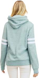 Hoodies de luxe pour femmes, coupe classique, bleu ciel, en coton et polyester, personnalisables, unisexe, vierges, en gros, avec poche - Product Image 6