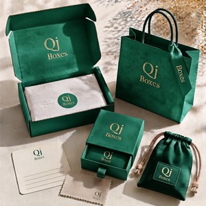 Luxury Jewelry Packaging Collection Set With <b>Matching</b> <b>Boxes</b> Custom Design Drawer Box Pouch & Mailer Paper Bag - Product Image 5