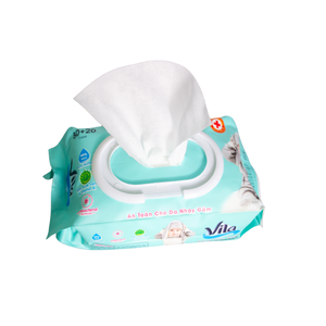 Toallitas húmedas no irritantes, seguras para bebés, 80 unidades, color blanco, 45 ± 2 g/m² o peso básico personalizable, fabricante de Vietnam - Product Image 2