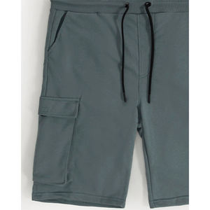 Shorts d'été décontractés pour hommes, longueur genou, en sergé tricoté 100% coton épais, avec cordon de serrage à la taille, respirants, essentiels pour la gym - Product Image 5