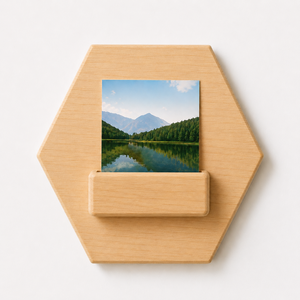 Porte-cartes postales mural en bois de pin, hexagonal, pour affichage de photos, décoration intérieure - Product Image 4