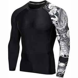 Chemise de compression à manches longues confortable pour hommes, pour la course à pied et l'entraînement, légère, à séchage rapide, extensible, pour hommes - Product Image 1