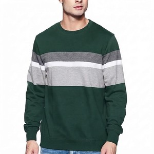 เสื้อสเวตเชิ้ตคอกลมลายทางสีเขียวสำหรับผู้ชาย ทรงปกติ ถักทอแบบลำลอง แขนยาว เหมาะสำหรับใส่ในฤดูใบไม้ร่วง - Product Image 1