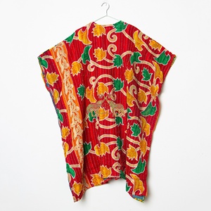 Cotton Vintage Handmade Kantha Work Kaftan Fashionable Designer High Quality <b>Fabric</b> Washable Dress - Product Image 3