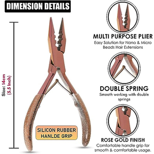 Premium Quality Hair <b>Extensions</b> Opener & Remover Pliers Hair Tinsel Feathers Fitting Plier Micro <b>Bead</b> Crimping Plier - Product Image 2