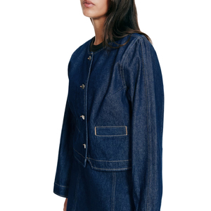 Chaqueta vaquera informal para mujer, de manga larga, con botones, corte ajustado, ligera, estilo urbano, para primavera, otoño, viajes, uso diario - Product Image 5